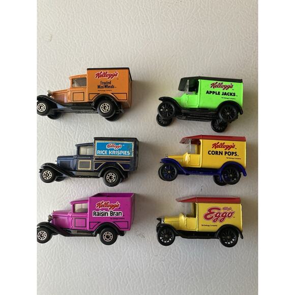 Collectible Matchbox Kelloggs Cereal Trucks Ford Model A & T. Set of 6. - Picture 1 of 3
